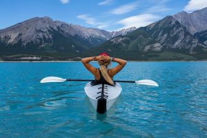 woman on a kayak